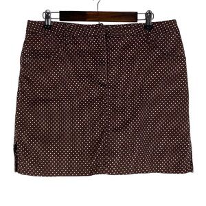 Bamboo Traders Polka Dot Skort‎ Women's 12 Brown White Matching Shorts Pockets